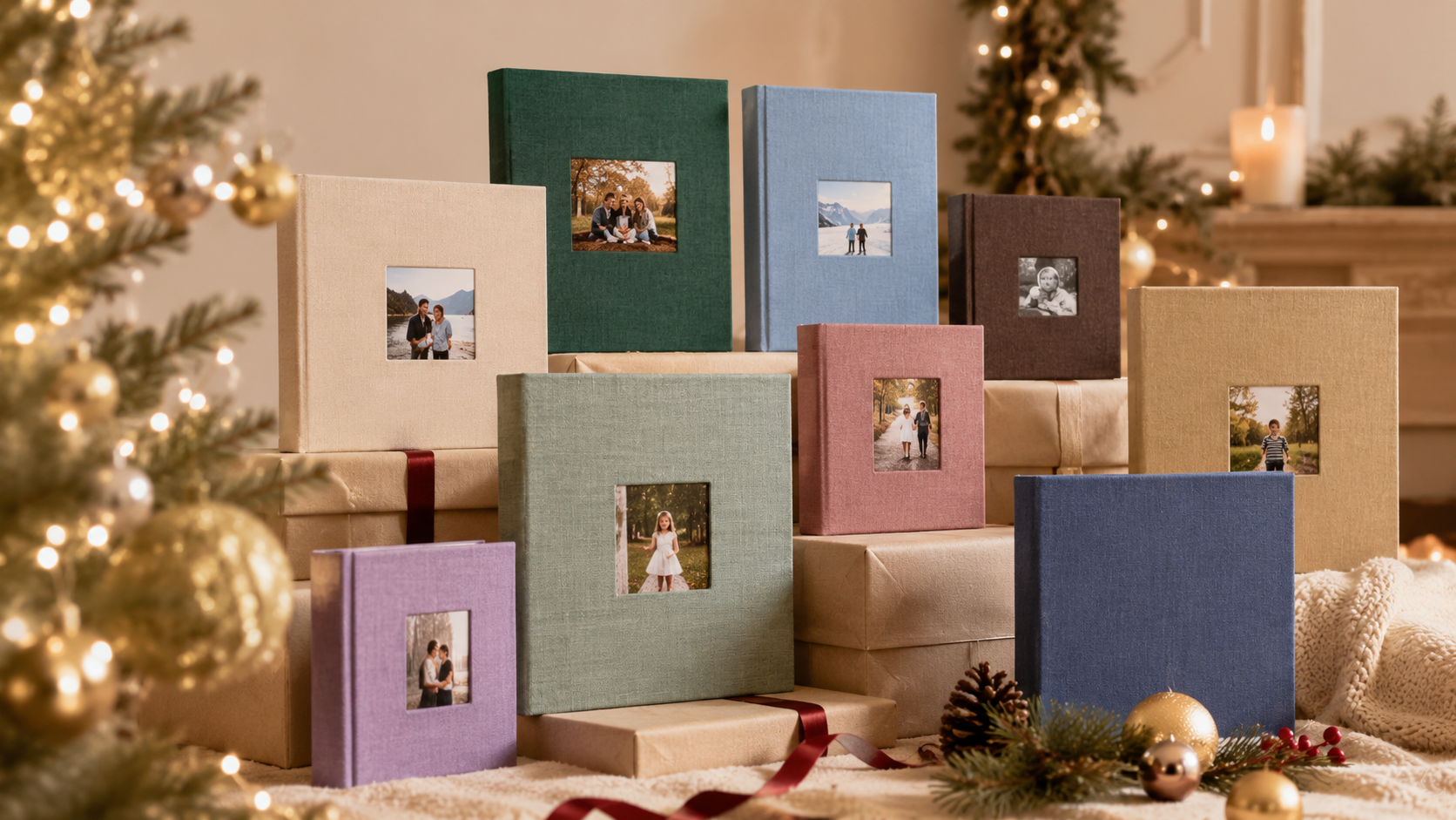 Linen photo albums with PP pockets and self-adhesive sheets