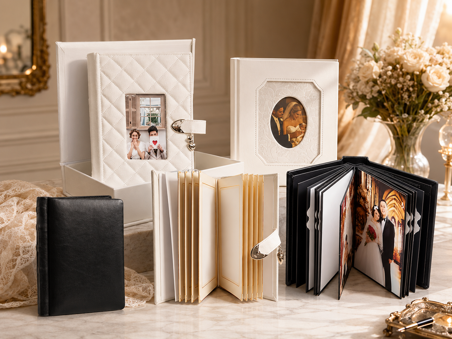 Handmade matted photo books