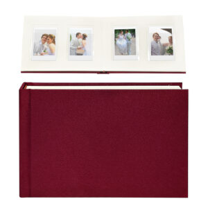 3 Inch Vegan Leather Hardcover Mini Photo Album 52 Pockets Compatible Fujifilm Instax Mini 11 9 8 7s 90 70 Cream for Wedding
