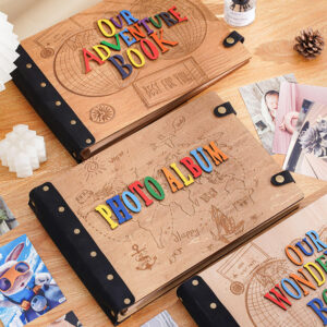 Creative Eco-Friendly 10-inch DIY Stereo Photo Album Commemorative Loose-Leaf Cartoon Self-Adhesive Wooden Gift