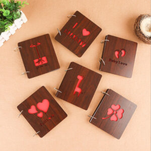 Custom Printed Logo DIY Wooden Pocket Photo Album Creative Commemorative 3inch Wedding Album 5inch Small Gift Kpop