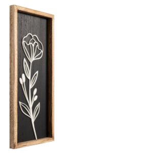 Eco-Friendly Direct Hanging Floral Wooden Frame Bohemian Farmhouse Wall Art for Living and Dining Room Home Decor Interior